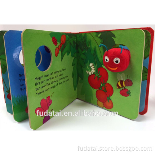FDT customized kids colorful story board book with toy